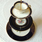 Cobalt blue navy cupcake stand display