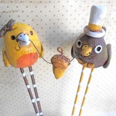 Mustard and Brown Wedding Birds