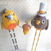 Mustard and Brown Wedding Birds