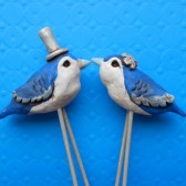 Ice Blue Winter Wedding Cake Topper