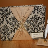 Center Bead Guest Book and Pen Set
