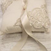Luiza Lacy ivory Ring Bearer Pillow with vintage lace accents