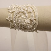    *  Ivy Vintage Embroidered, Beaded Lace Bracelet 