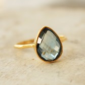 London Blue Topaz Ring - Teardrop Shape - Something Blue