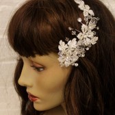Irene crystal and silver flower hair comb, bridal fascinator