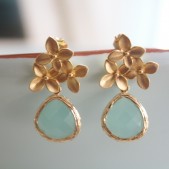 Gold Cherry Blossom Earrings