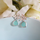 Tiffany Blue Cherry Blossom Earrings