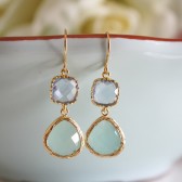 Aqua Blue Glass Earrings
