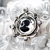 Wedding Garter Vintage Cameo