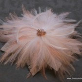 Pink Feather Veil Comb