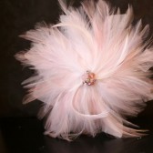 Pink Feather Veil Comb