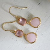 Pink Opal Glass Earrings