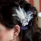 Silver Lining - Silver and Ivory Feather Veil Comb and Fascinator