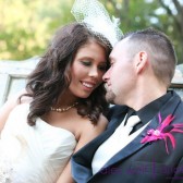 Black Lace and Pink Pearl Boutonniere
