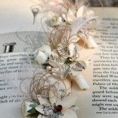 Wizard of Oz Boutonniere- Vintage Oz Bookpage Flowers, Custom Tinted