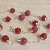 Absorb Fire Agate, Carnelian and Sterling Silver Necklace