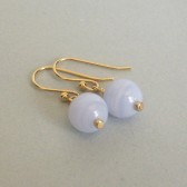 Blue Lace Agate and 14K Gold Plated Dangle Earrings