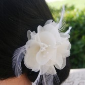 Noah - small bridal hair piece with feather