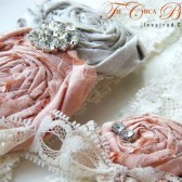 Peach and Grey Dupioni Silk Duo