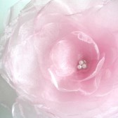 ON SALE Large Purple Pink Peony Flower Organza - Headpiece Brooch sash decoration pin