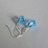 Light Blue Swarovski Crystal and Sterling Silver Dangle Earrings