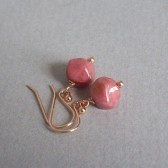 Czech Glass and 14K Rose Gold Plated Dangle Earrings