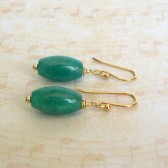 Green Russian Amazonite and 14K Gold Plated Dangle Earrings
