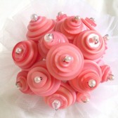 Flower girl Pink Button Bouquet