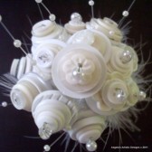 White Toss Bouquet Buttons