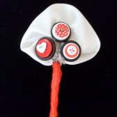 Red and White Button Hole Boutonniere