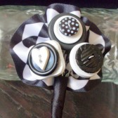 Black and White Wedding Button Bouquet