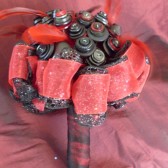 Black and Red Wedding Button Bouquet