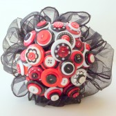 Black, white and Red Button Bouquet