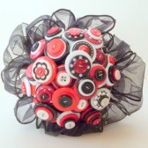Black, white and Red Button Bouquet