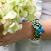 handmade bracelet with vintage brooches