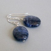 Blue Sodalite and Sterling Silver Dangle Earrings