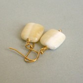 Yellow Jade and 14K Yellow Gold Dangle Earrings