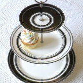 Black and White Modern Cupcake Stand Cake Plate