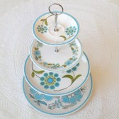 Mod 60s Blue and Green Cupcake Stand