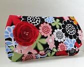 Black floral clutch 