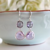 Purple Glass Earrings