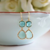 Ocean Blue Glass Earrings
