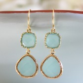 Tiffany Blue Glass Earrings