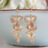Gold Orchid Earrings