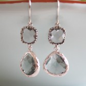Gray Glass Earrings