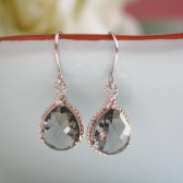 Gray Glass Earrings