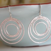 Hammered Silver Circle Earrings