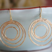 Hammered Gold Circle Earrings