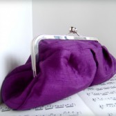 Purple framed clutch
