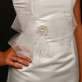 Clara - Horsehair Bridal Sash, Bridal Belt with Rhinestone Brooch, Wedding Sash, Bridal Sash